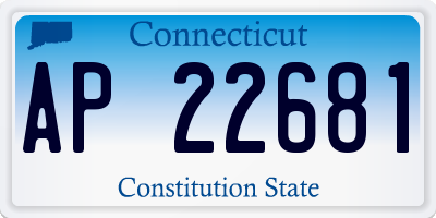 CT license plate AP22681