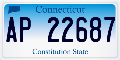 CT license plate AP22687