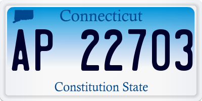 CT license plate AP22703