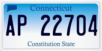 CT license plate AP22704