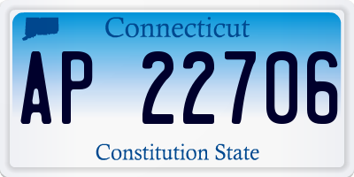 CT license plate AP22706