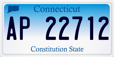 CT license plate AP22712