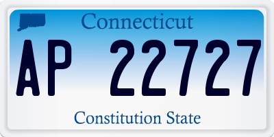 CT license plate AP22727
