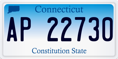 CT license plate AP22730