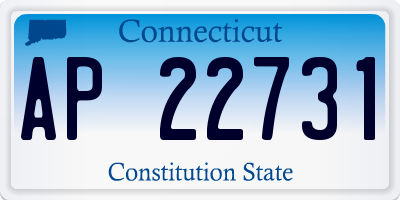CT license plate AP22731