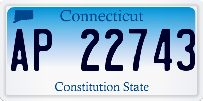CT license plate AP22743