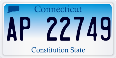 CT license plate AP22749
