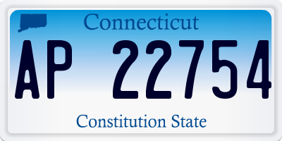 CT license plate AP22754