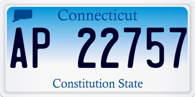 CT license plate AP22757