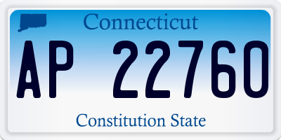 CT license plate AP22760