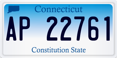 CT license plate AP22761