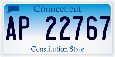 CT license plate AP22767