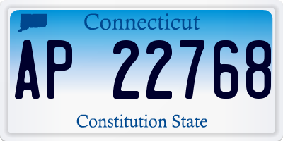 CT license plate AP22768