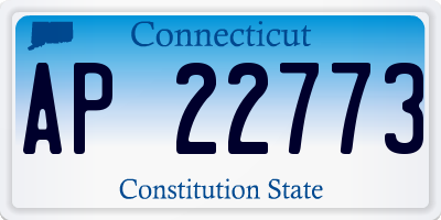 CT license plate AP22773