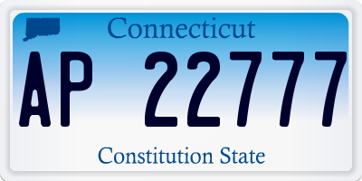 CT license plate AP22777