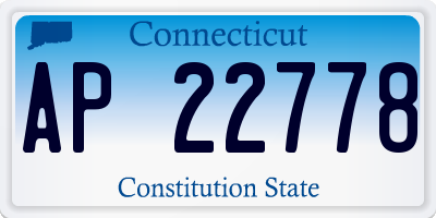 CT license plate AP22778
