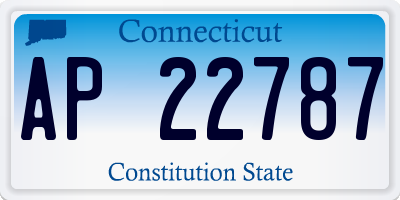 CT license plate AP22787