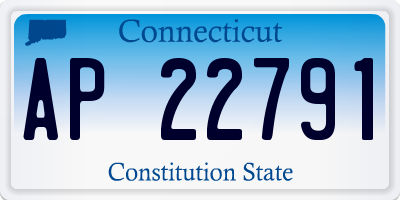 CT license plate AP22791