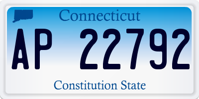 CT license plate AP22792