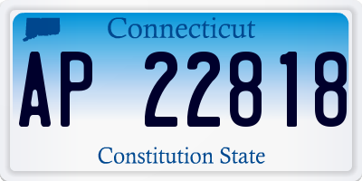 CT license plate AP22818