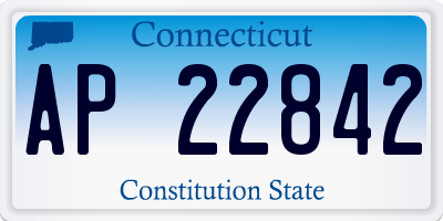CT license plate AP22842