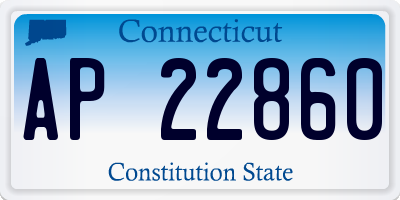 CT license plate AP22860