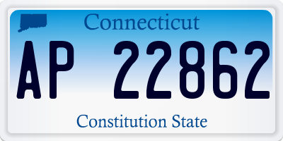 CT license plate AP22862