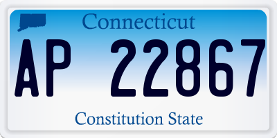 CT license plate AP22867