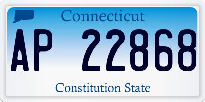 CT license plate AP22868