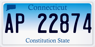 CT license plate AP22874