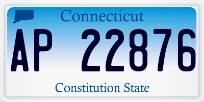 CT license plate AP22876