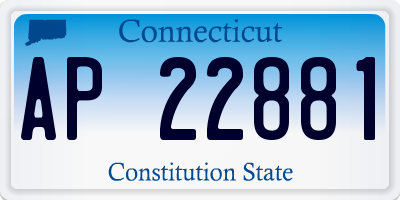 CT license plate AP22881