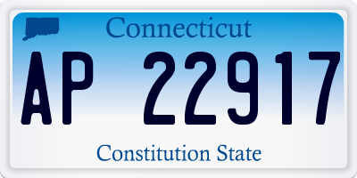 CT license plate AP22917