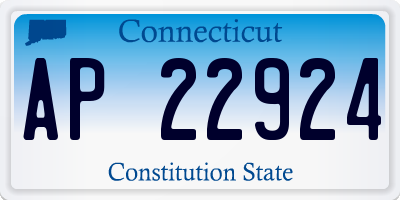CT license plate AP22924