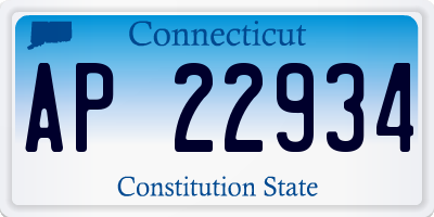 CT license plate AP22934