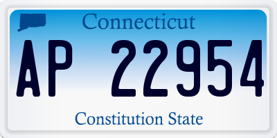 CT license plate AP22954