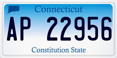 CT license plate AP22956