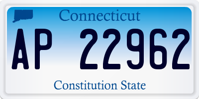 CT license plate AP22962