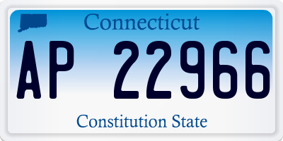 CT license plate AP22966