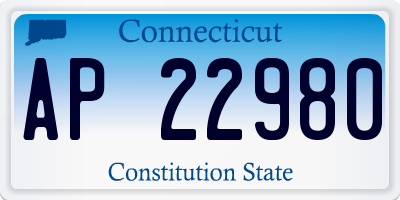 CT license plate AP22980