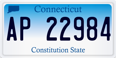 CT license plate AP22984