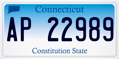CT license plate AP22989