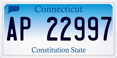 CT license plate AP22997