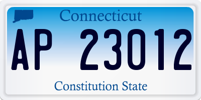 CT license plate AP23012