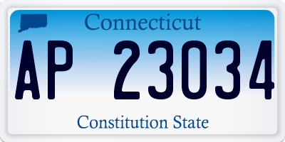 CT license plate AP23034