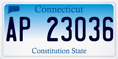 CT license plate AP23036