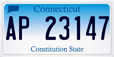 CT license plate AP23147