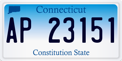 CT license plate AP23151