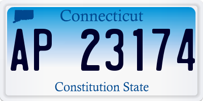 CT license plate AP23174