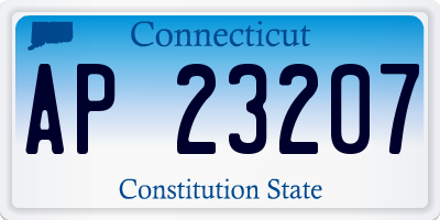 CT license plate AP23207
